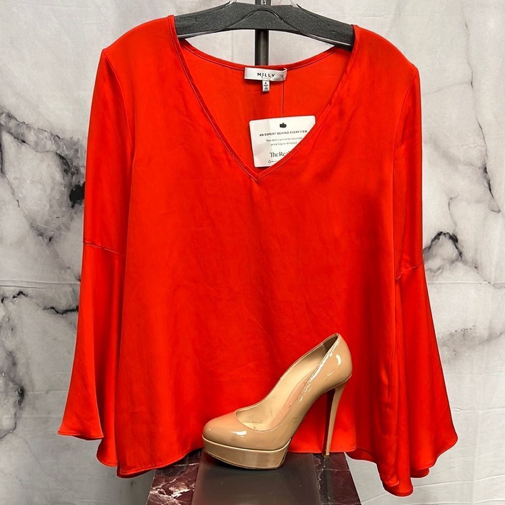 *Milly red silk blouse